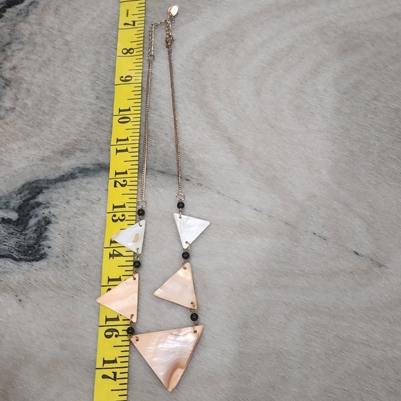 Geometric Harmony Mother of Pearl Necklace - Picture 10 of 11